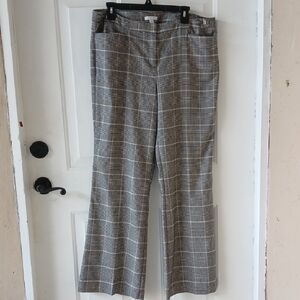 New York & Company Gray Plaid Boot Cut Pants